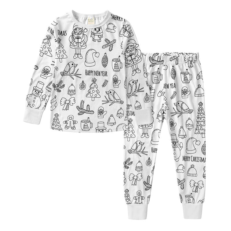 Children's Iti Pajamas Coloring Boys Sketch Set Children's Suit