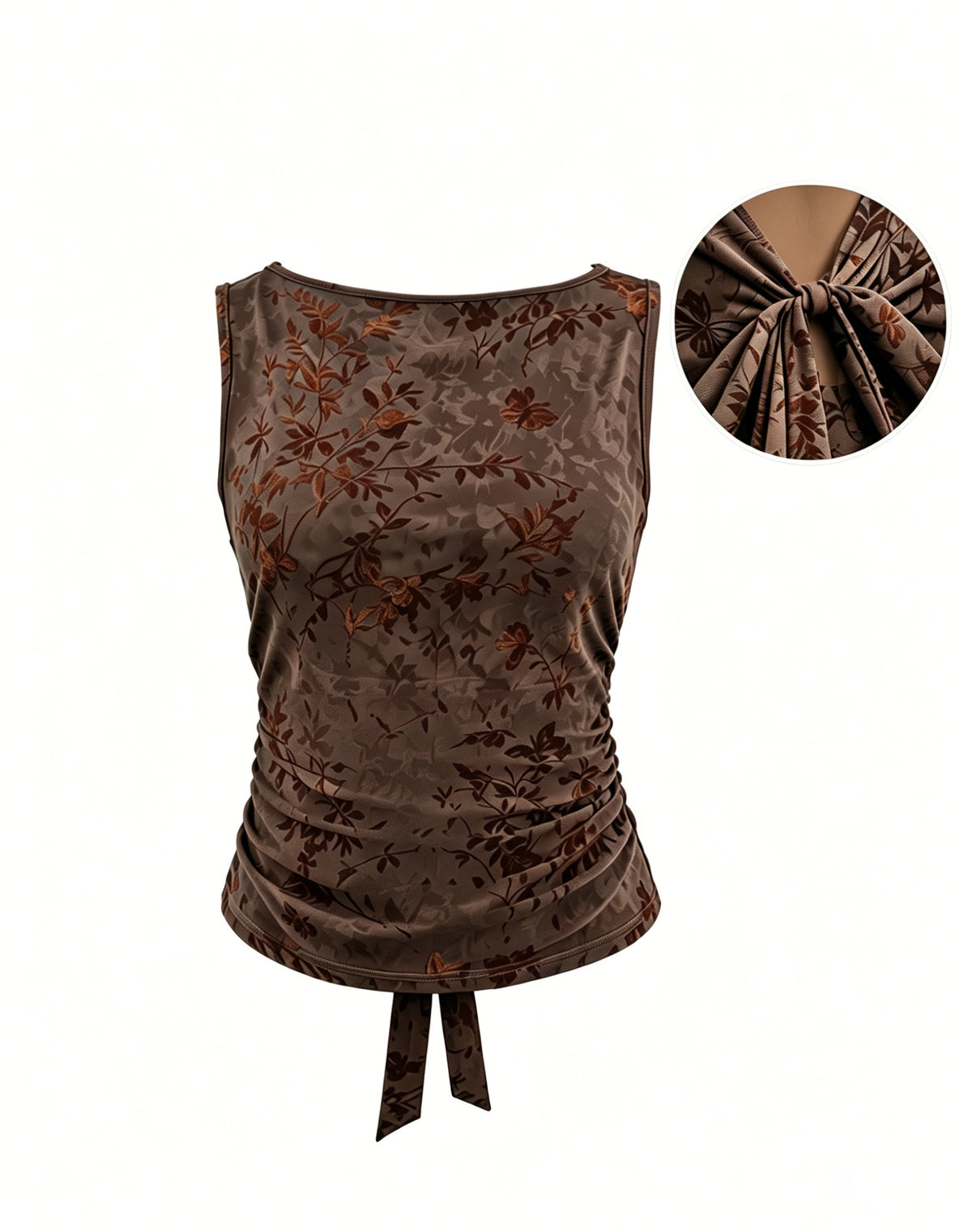 Women's Mesh Flocking Vintage Bow Bandage Design Small Vest/suspenders/tube Top