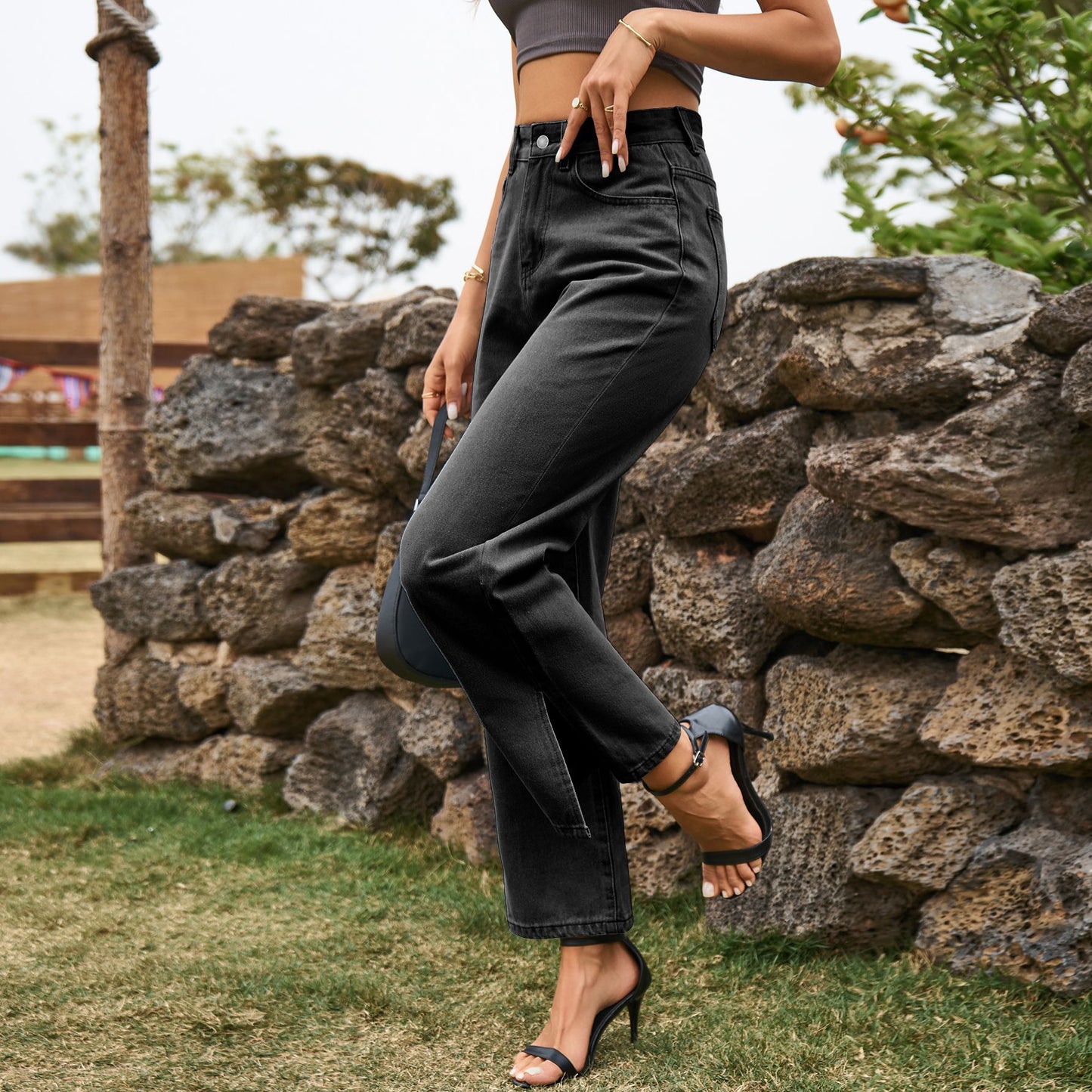 Women's Washed Split Elegant Denim Casual For Women's Jeans