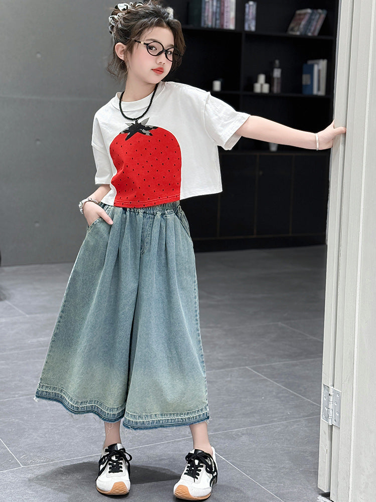 Children's Clothing Big Short Top Pants Two-piece Children's Suit