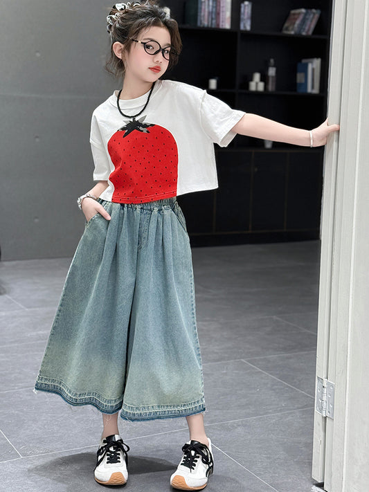 Children's Clothing Big Short Top Pants Two-piece Children's Suit