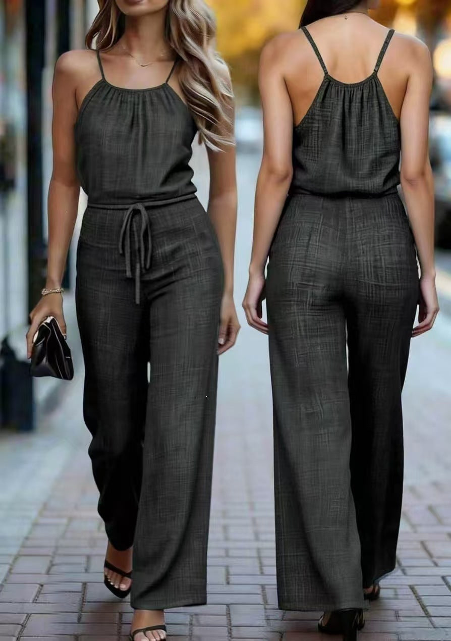 Texture Sling Cinched Drawstring Design Drape Fashion Casual Suit
