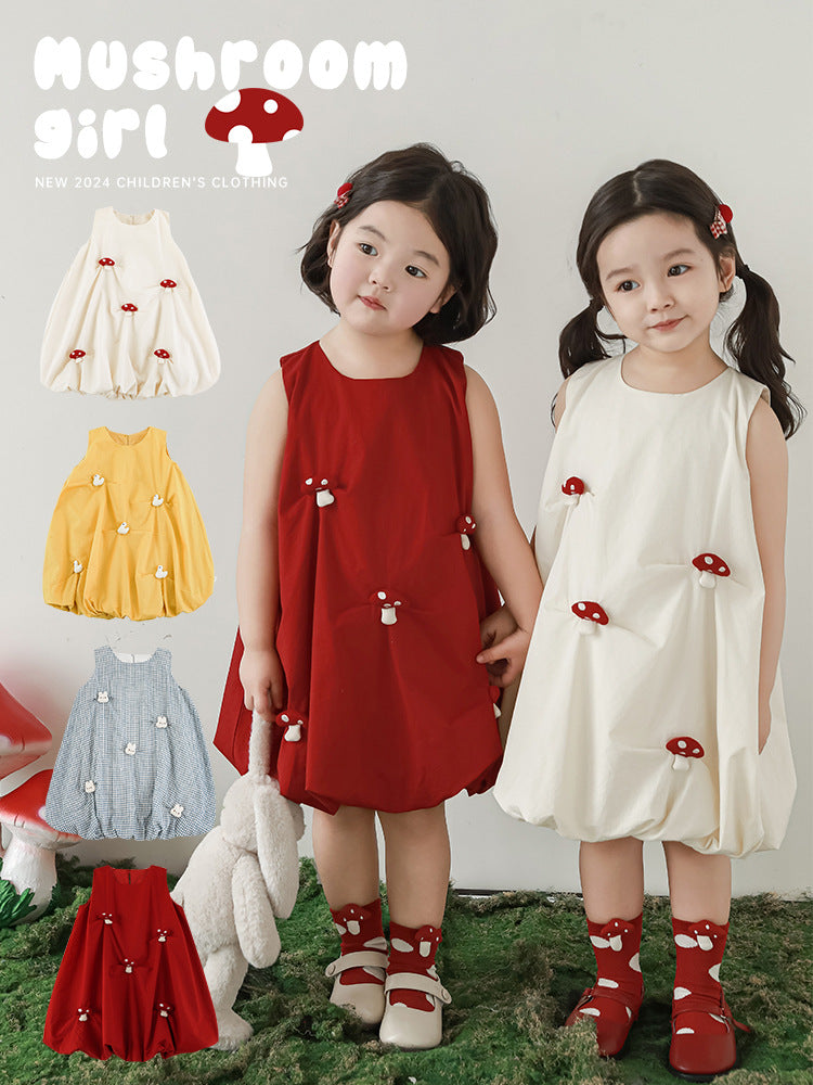 Children's Cotton Three-dimensional Doll Bud Skirt Summer Cute Cool Children's Dress