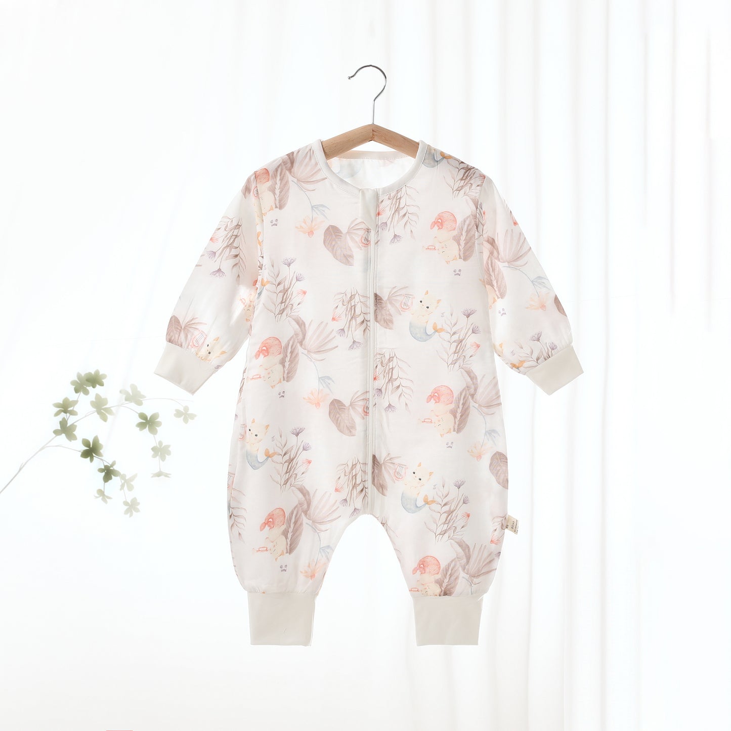 Children's Summer Thin Gauze Split Leg Sleeping Bag Jumpsuit Male Female Jumpsuit, Climbing Suit