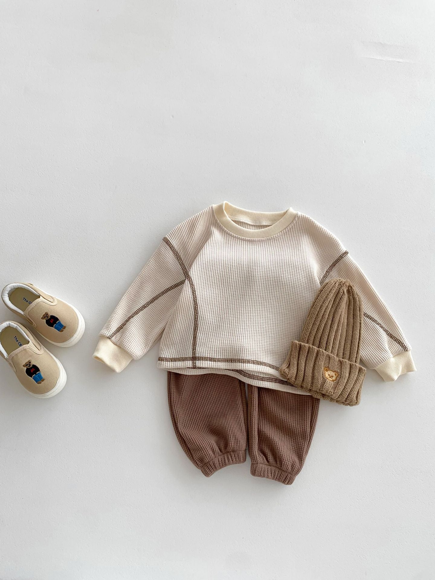 Children's Trendy Clothing Autumn Boys Casual Loose Waffle Children's Suit