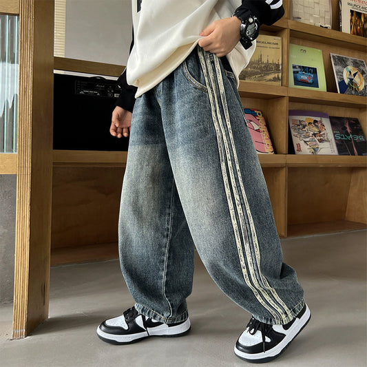 Children's Jeans Casual Straight Middle Big Autumn Clothing Children's Pants