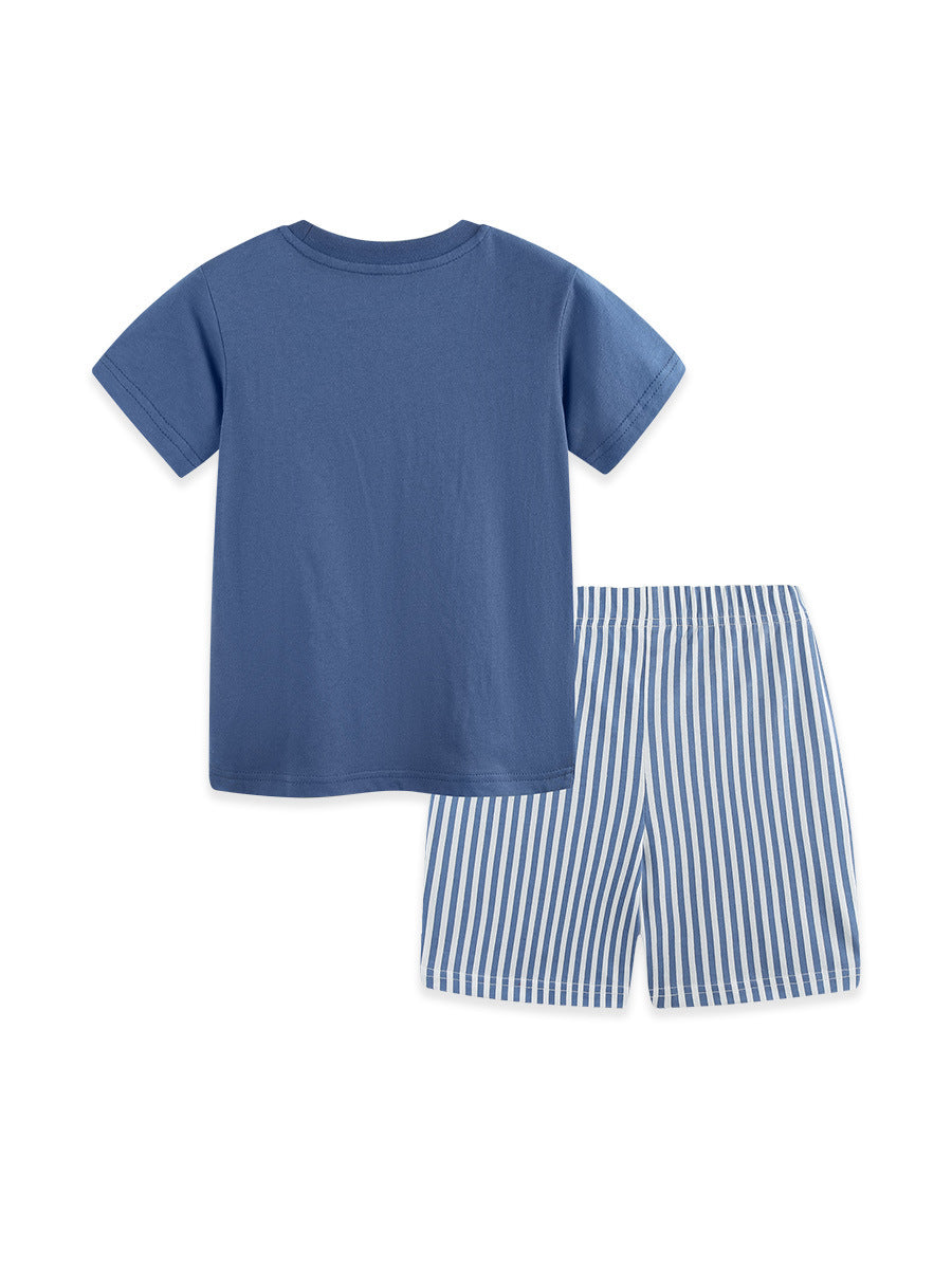 Children's Clothing Summer Short-sleeved Cartoon Printed Two-piece Children's Suit