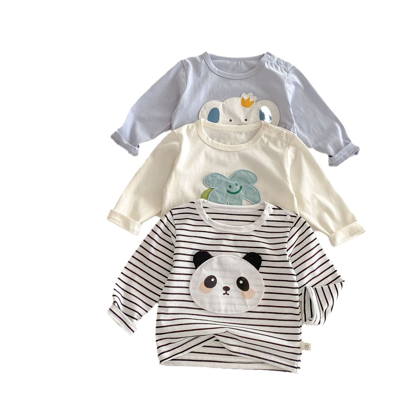 Children's Old Boy Korean Style Western Patch Bottoming Shirt Fashion Spring Children's T-shirt