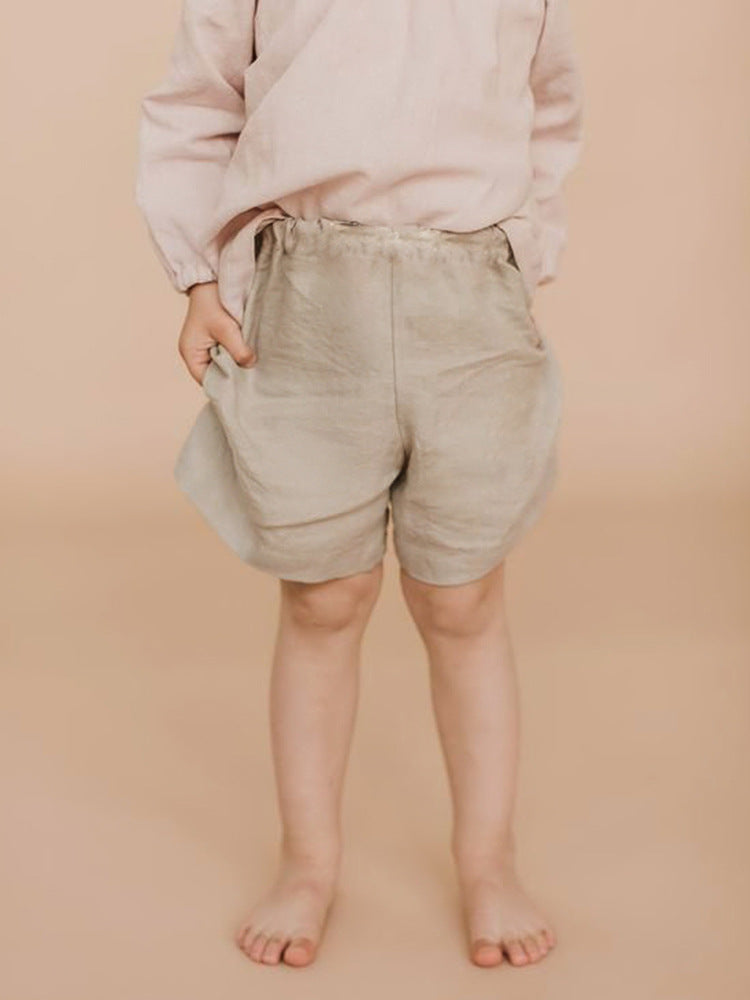 Quality Linen Shorts Summer Comfortable Clothes Elastic Waist Loose Children's Pants