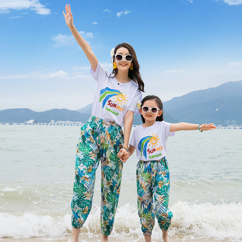 Thailand Wear Summer Family Of Three Four Seaside Vacation Beach Parent-child Outfit