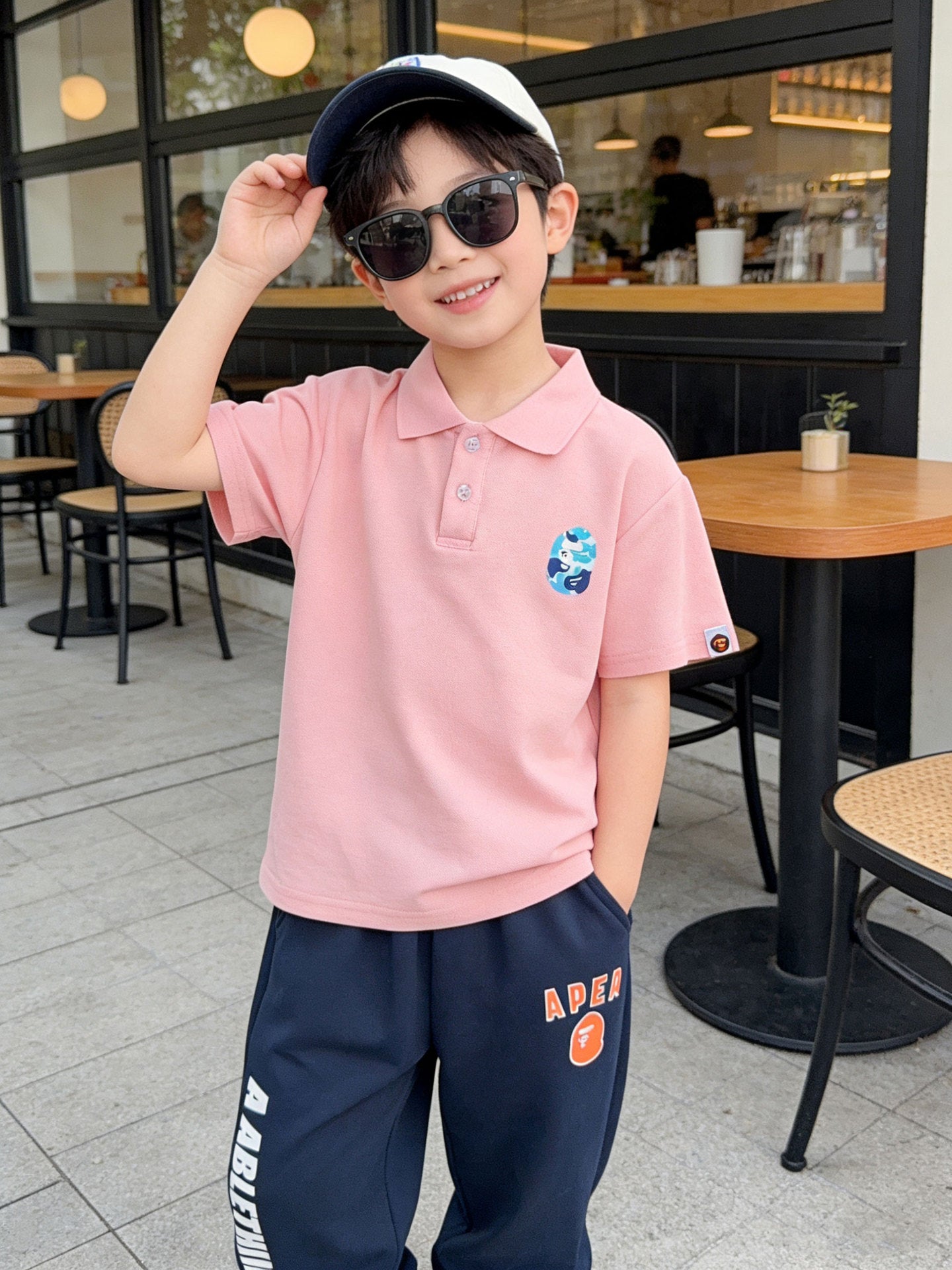 Children's Summer Casual Sports Short-sleeved Shirt Korean Style Fashion Fashionable Stylish Children's T-shirt