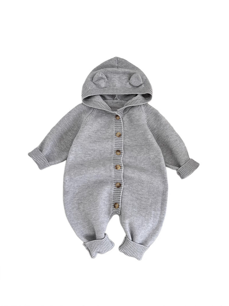 Infants Knitted Jumpsuit Autumn Super Cute Rabbit Ears Sweater Jumpsuit, Climbing Suit