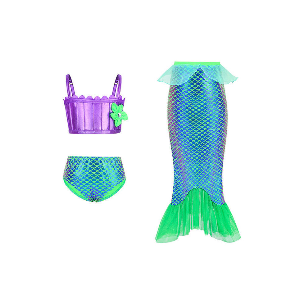 Children's Mermaid Princess Sequined Fishtail Performance With Suspenders Children's Dress