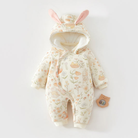 Women's & Men's Coat Quilted Jumpsuit Infant Outwear Hooded Thickened Worship Clothes Jumpsuit, Climbing Suit