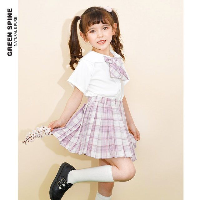 Children's Uniform Summer College Short-sleeved White Shirt Children's Suit