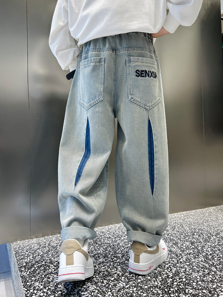 Children's Fashion Autumn Clothes Loose Middle Big Children's Pants