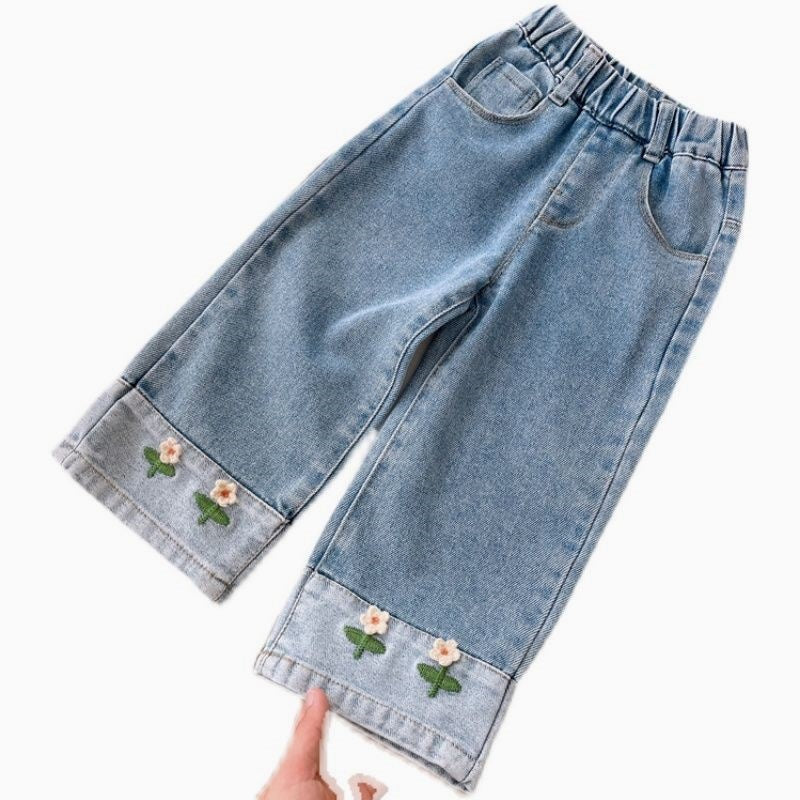 Women's & Children's Korean Style Straight Jeans Fashionable Loose Children's Pants