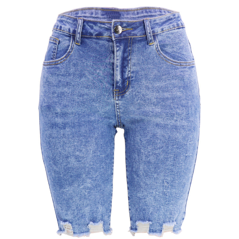 Women's Temperament Commute Light Color Cotton Washed Women's Jeans