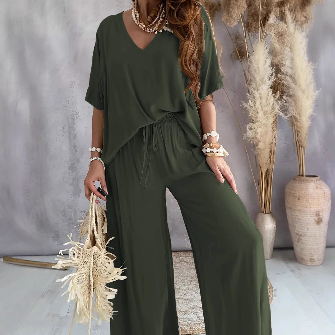 Popular Women's Collar Batwing Sleeve Loose Fashion Casual Suit