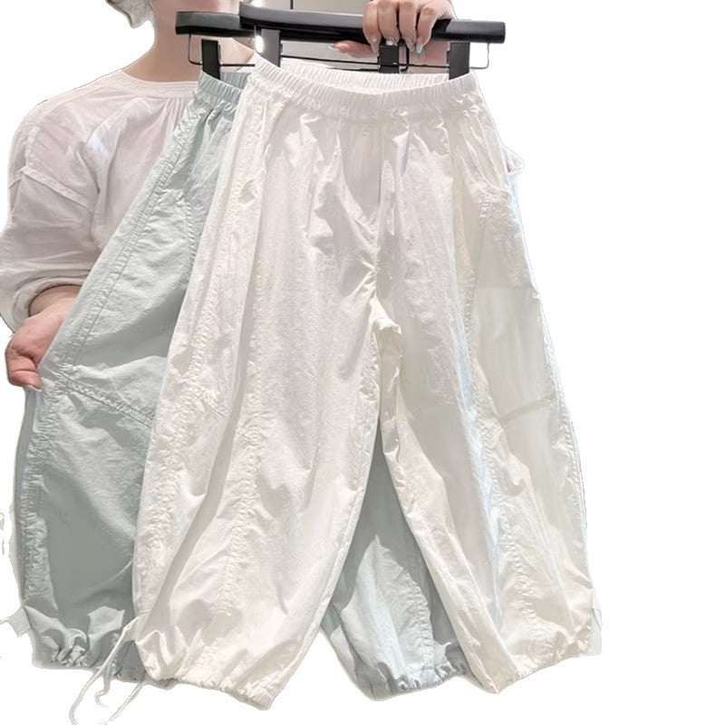 Children's Medium Large Fried Street Thin Loose Machete Children's Pants