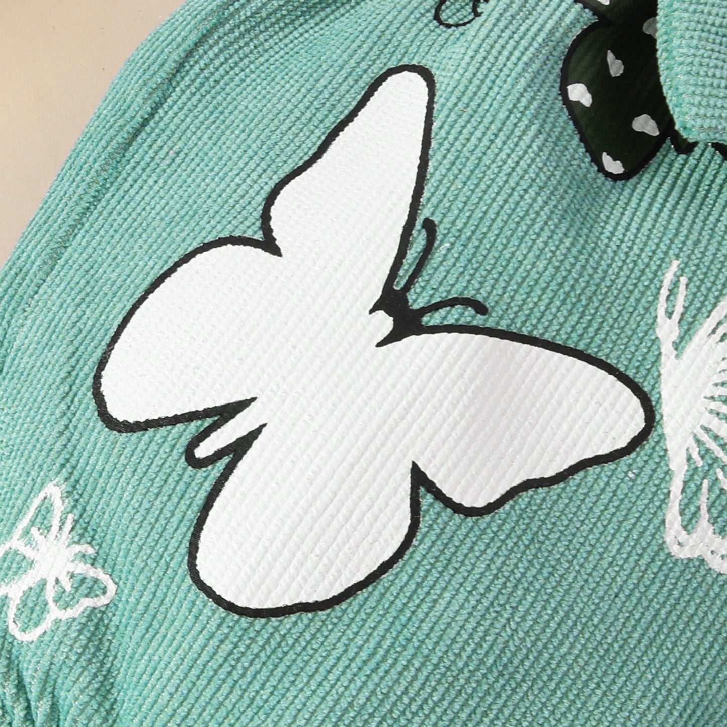 Sleeve Triangle Rompers Corduroy Bow Shorts Children's Suit