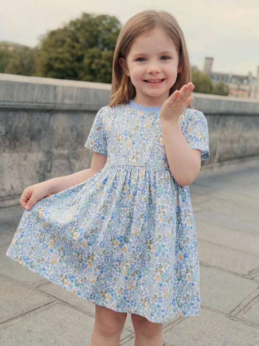 Children's Fashion Floral Pattern Shirt Princess Round Children's Dress