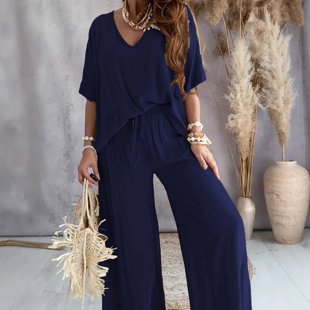 Popular Women's Collar Batwing Sleeve Loose Fashion Casual Suit