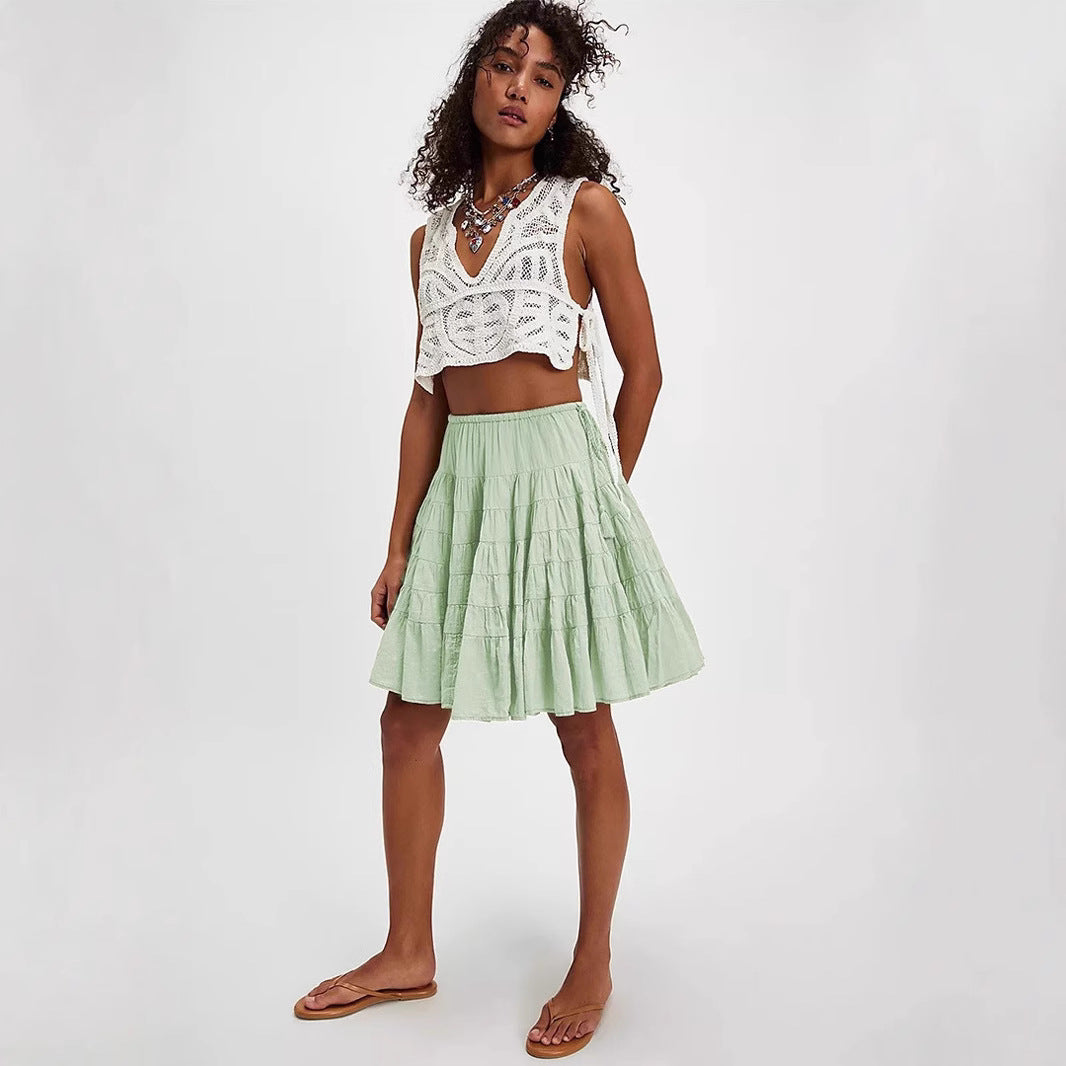 Summer Lace High Waist Temperament Elegant Skirt