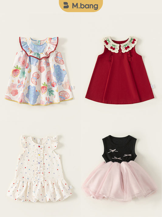 Summer Collection Floral A- Line Skirt Sweet Cotton Children's Dress
