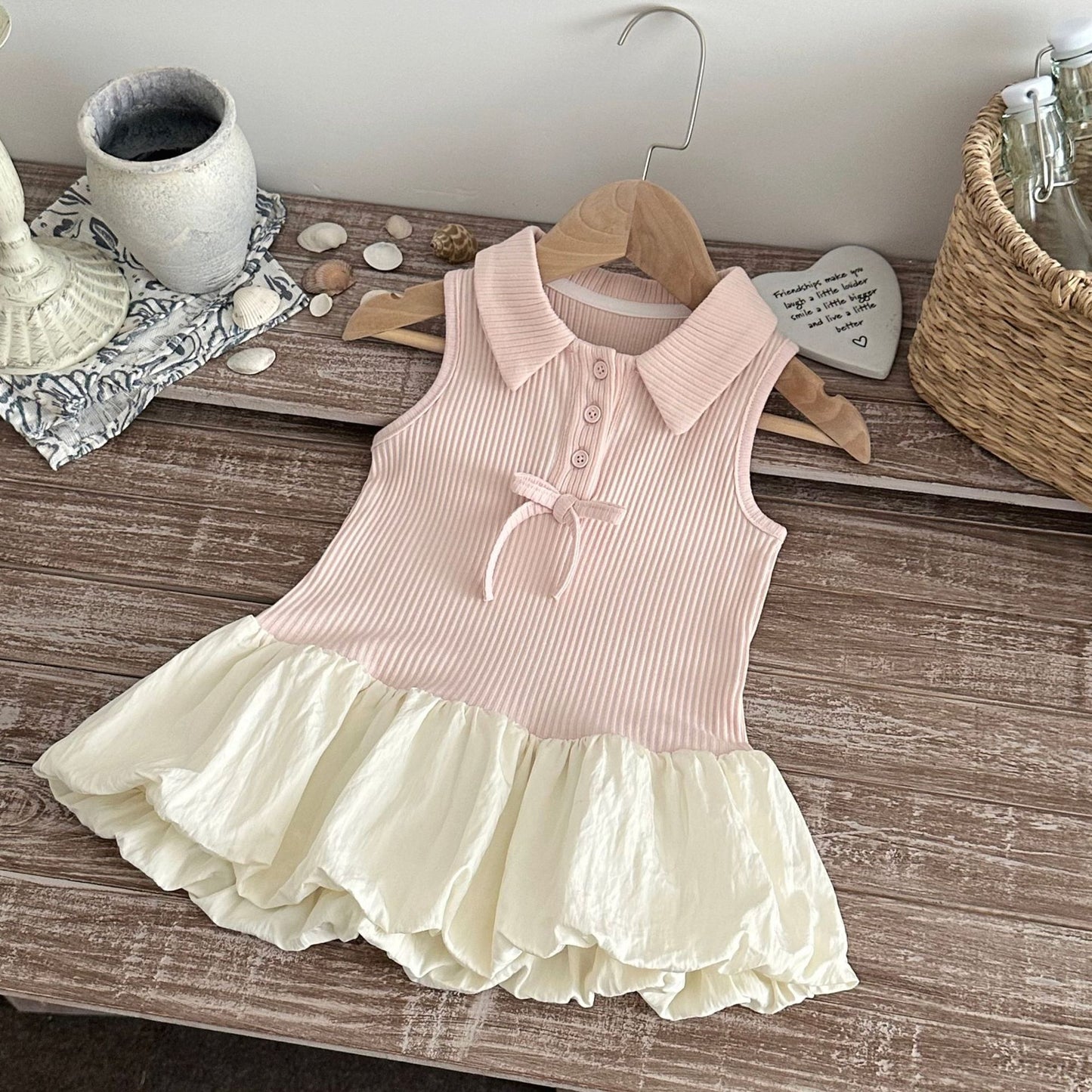 Summer Infant Collar Sleeveless Vest Bud Sweet Children's Dress