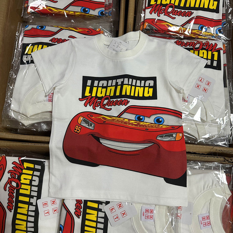Children's Car Luba Er Short Sleeve Water Paste Children's T-shirt