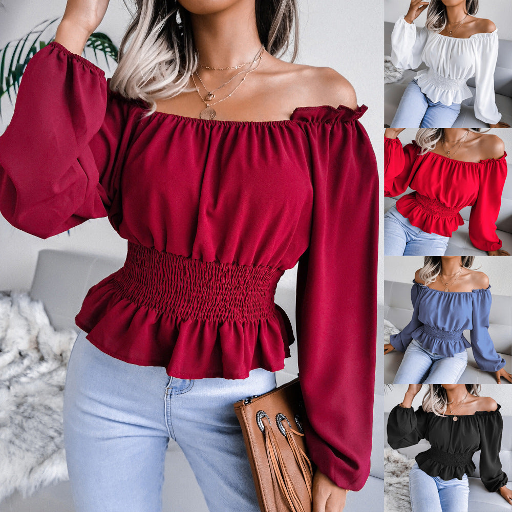 Women's Style Sexy Hem Ruffled Chiffon Tops