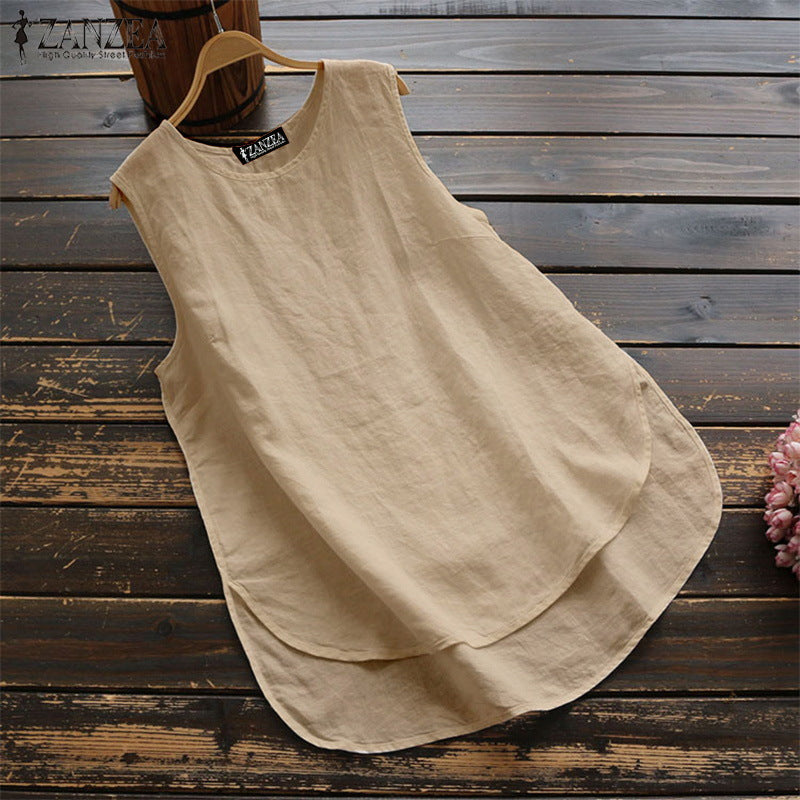 Women's Summer Solid Color Casual Irregular Pullover Small Vest/suspenders/tube Top
