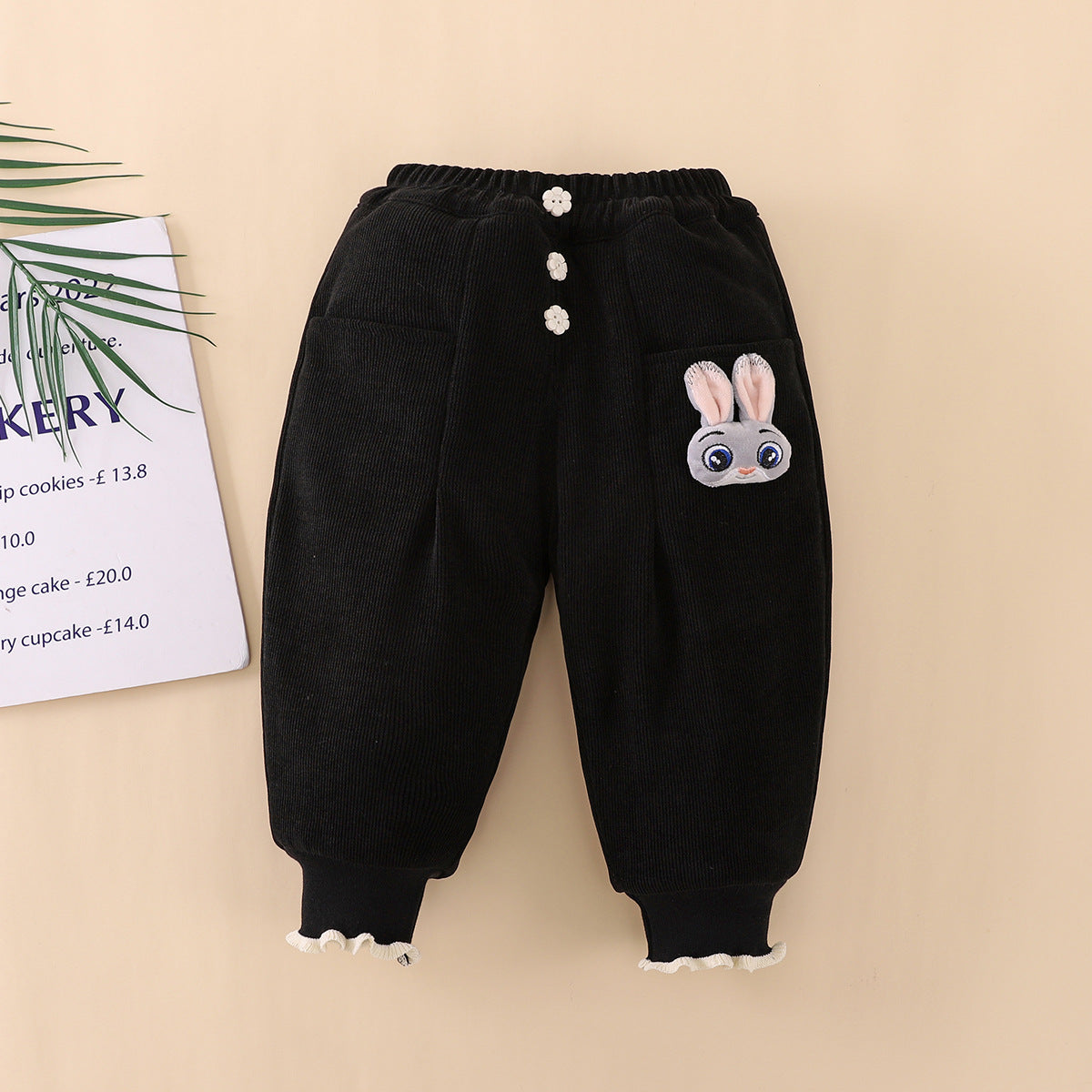 Children's Fleece-lined Thickened Cotton Western Style Outer Children's Pants
