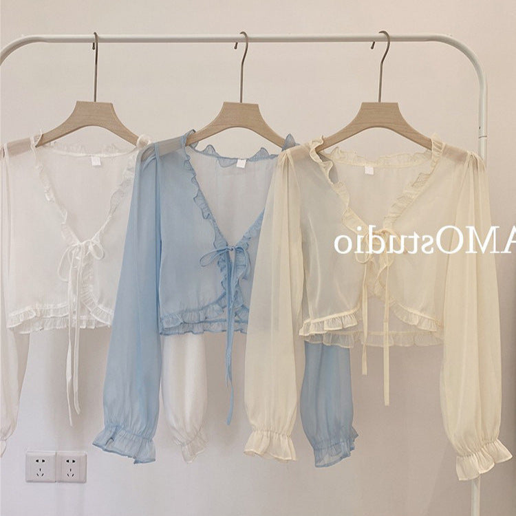 Women's Suspender Shawl Sun Protection Summer Sweet Thin Outer Cardigans