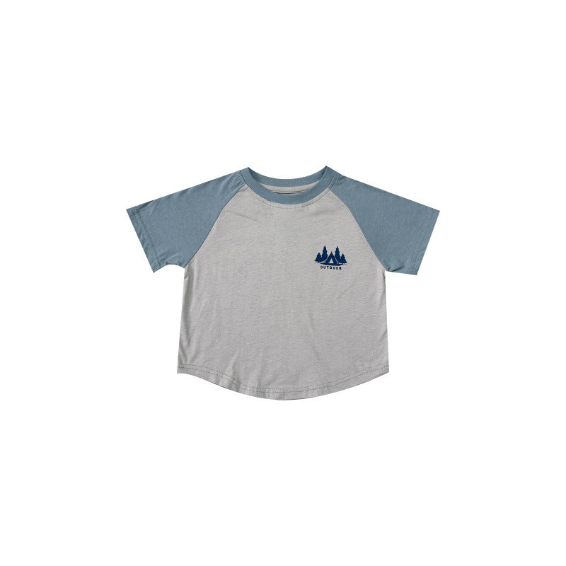 Children's Mountain Outdoor Style Raglan Sleeves Shirt Children's T-shirt