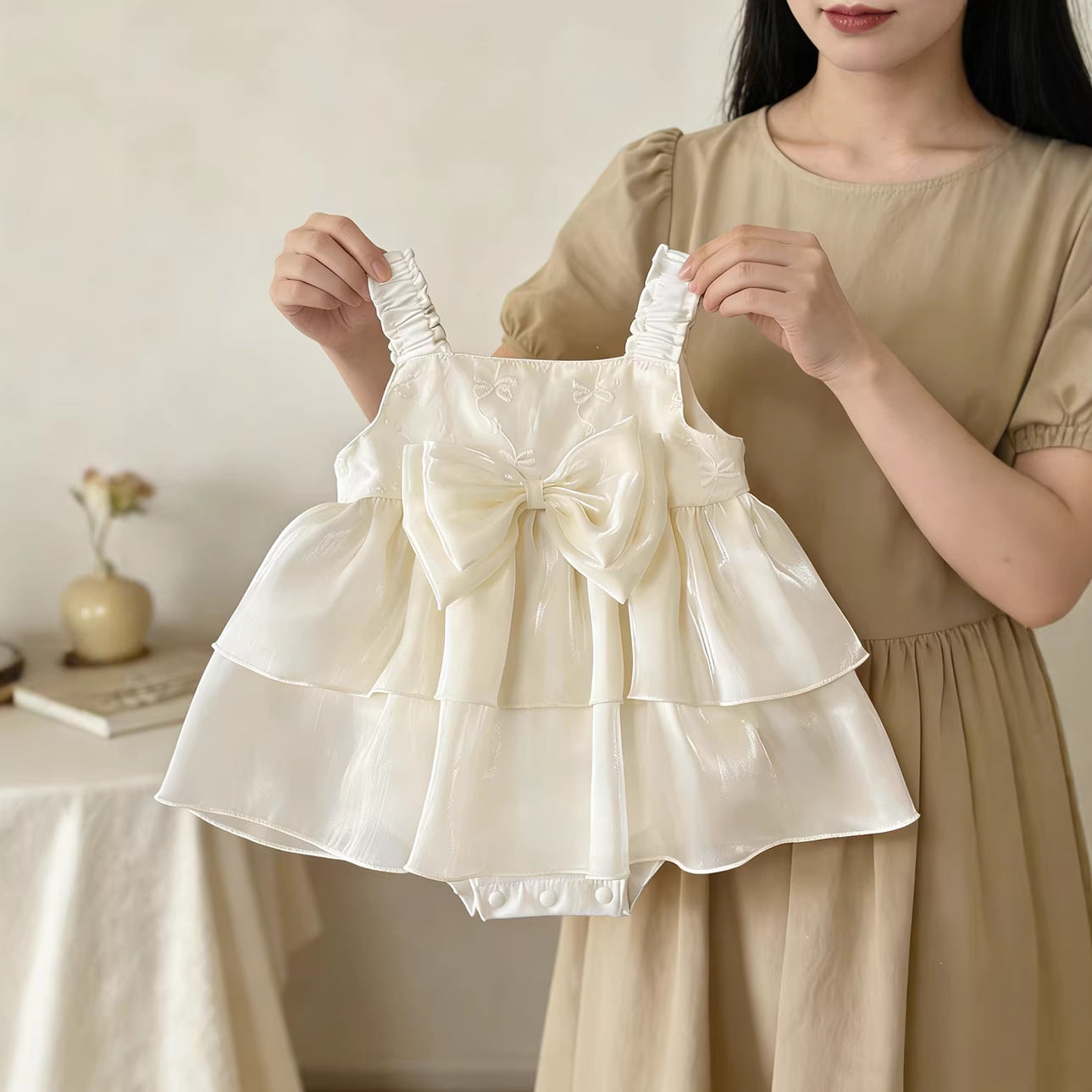 Skirt Full Moon Year Pleated Shoulder Strap Streamer Children's Dress