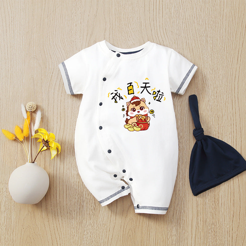 Born Clothes Thin Summer Clothing Cute Cartoon Jumpsuit, Climbing Suit