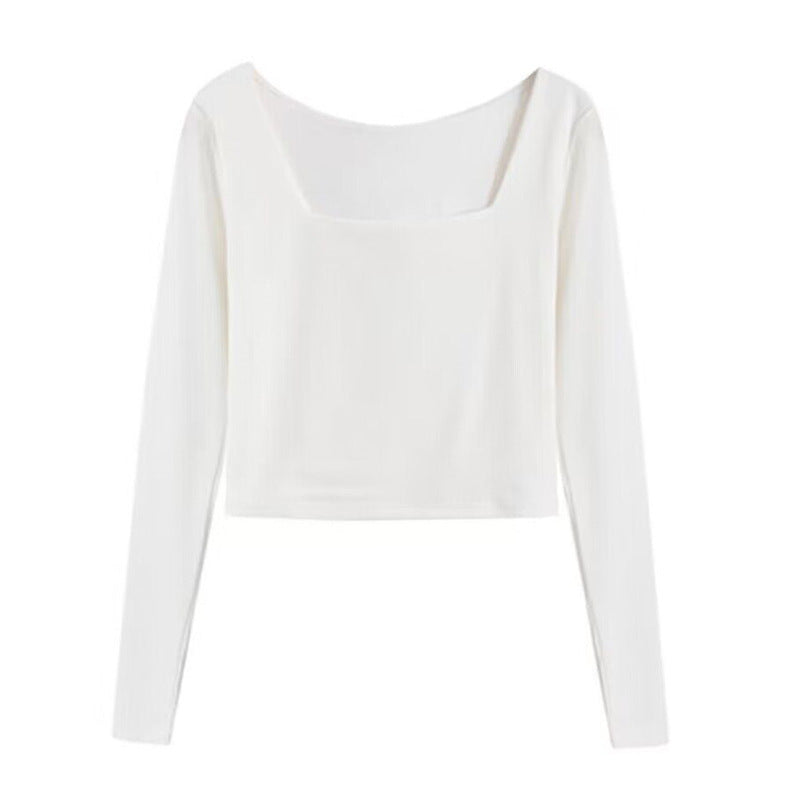 Summer White Skinny High-waisted Chic Bottoming Women's T-shirt