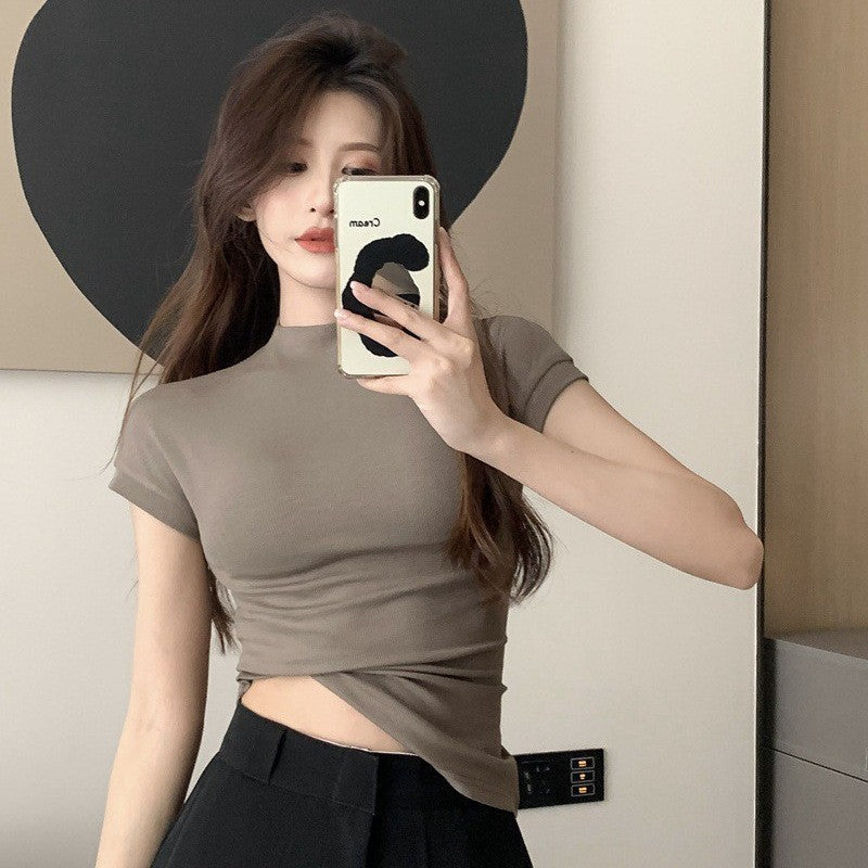 Women's Short-sleeved Summer Slim Fit Slimming Bottoming Shirt Tops