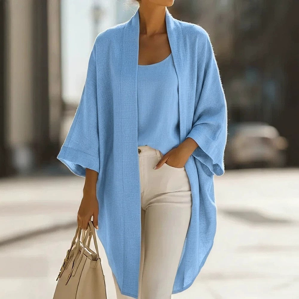 Women's Linen Two-piece Set Leisure Commute Versatile Vests