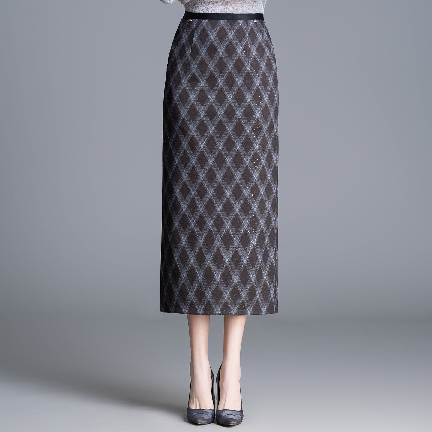 Women's Style Plaid Spring High Waist Slimming Mid-length Skirt