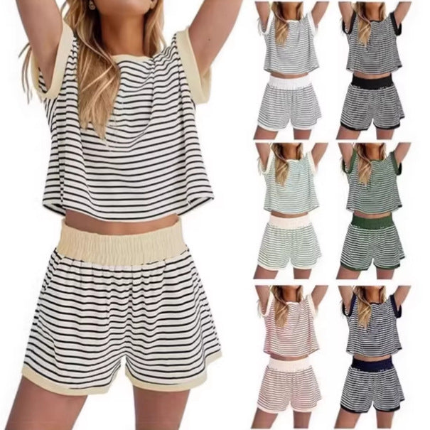 Attractive Fashion Striped Sleeve Loose Outfit Suits