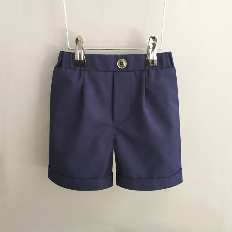 Children's Suit Summer Boys Black Primary School Performance Wear Short Children's Pants