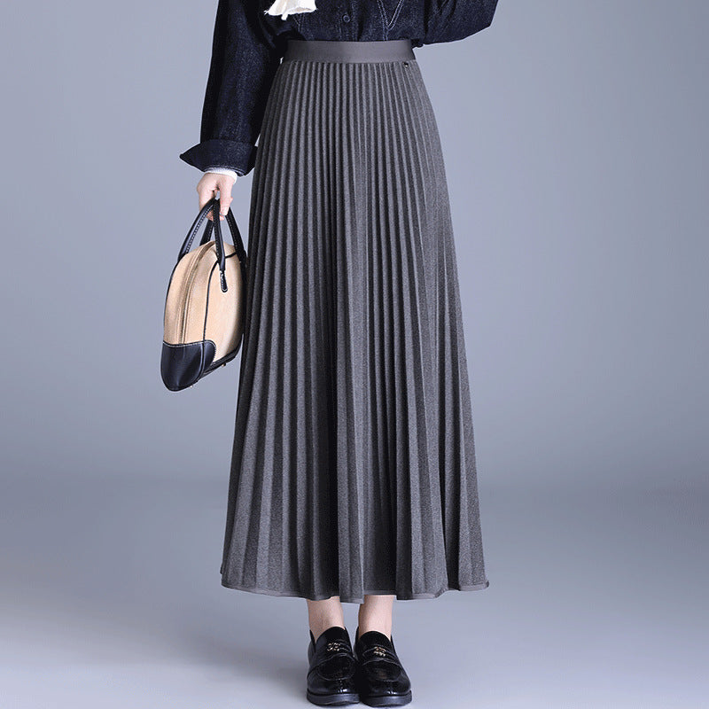 Ankle Large Swing High Waist Casual A- Line Dress Skirt