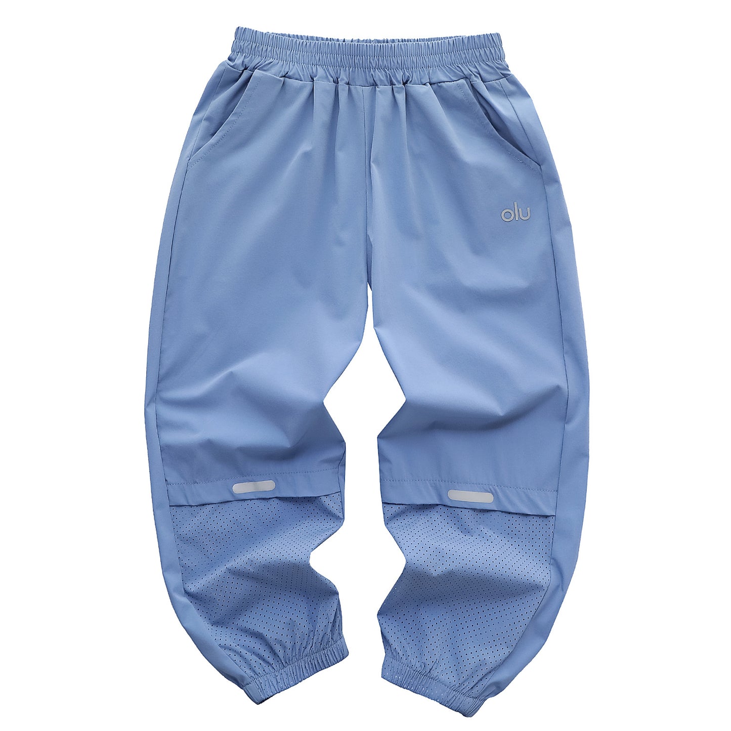 Children's Air Conditioning Calf Mesh Reflective Stripe Three-dimensional Net Waist Children's Pants