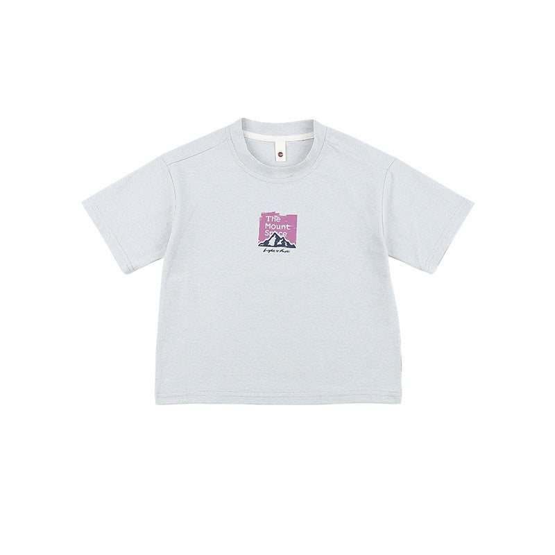 Children's Short-sleeved Summer Moisture Absorption Breathable Round Children's T-shirt
