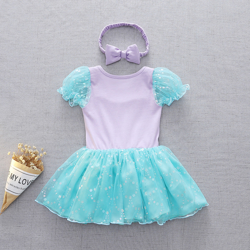 Children's Halloween Clothing Short Sleeve Pullover Infant Princess Jumpsuit Romper Jumpsuit, Climbing Suit