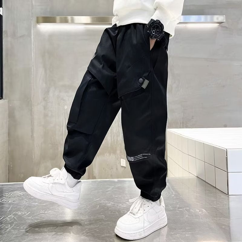 Children's Overalls Teens Boyish Look Spring Clothing Fried Street Casual Children's Pants