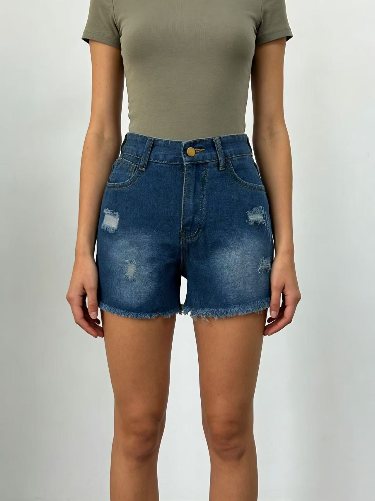Women's High Quality Waist Slim Ripped Women's Jeans